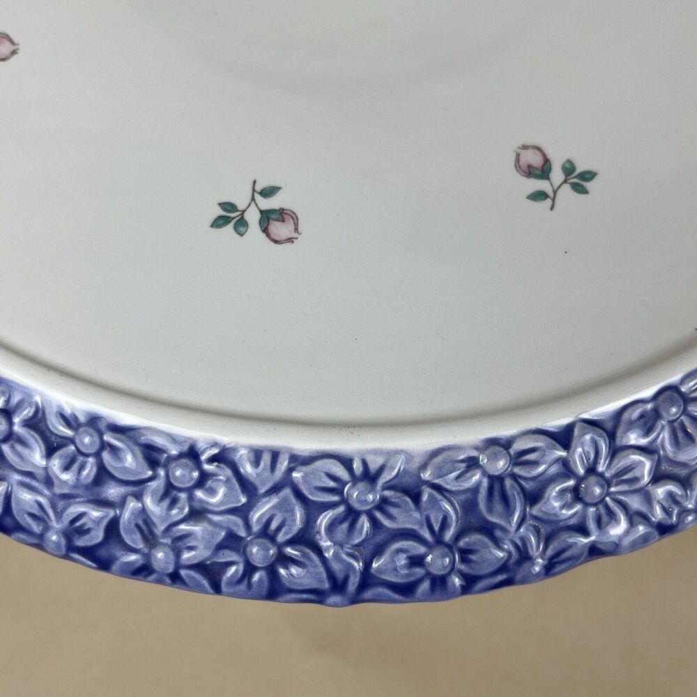 HTF PFALTZGRAFF April Embrossed‎ Floral Pedestal Cake Plate Stand 12" D Mint - Picture 5 of 13